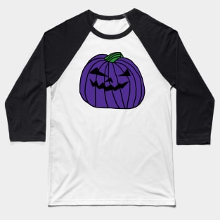 Big Purple Halloween Horror Pumpkin Baseball T-Shirt